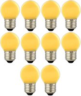 10 stuks - Calex LED kogellamp Gekleurd E27 1W Geel