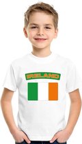 T-shirt met Ierse vlag wit kinderen 146/152