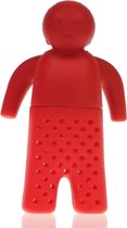 Thee Mannetje 1 Stuk - Siliconen Theezakje - Theezeef - Infuser - Thee Filter - Rood