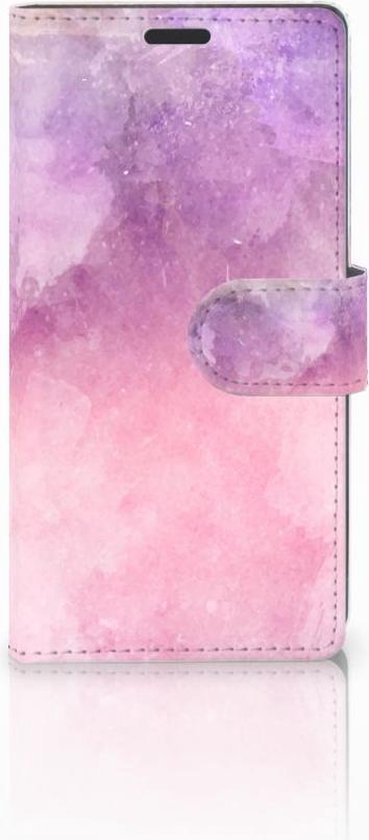 Coque Téléphone Sony Xperia Z3 Housse en Cuir Etui de Protection pour Peinture Rose Pourpre