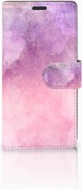 Sony Xperia Z3 Bookcase Hoesje Design Pink Purple Paint