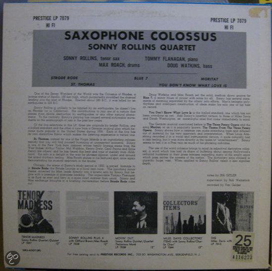 Saxophone Colossus, Sonny Rollins LP (album) Muziek