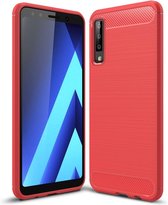 Armor Brushed TPU Samsung Galaxy A7 (2018) Hoesje - Rood