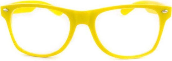 nerd bril zonder sterkte geel | Nerdbril - Freaky Glasses