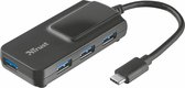 Trust Oila - USB Type C naar 4 Poorts standaard USB 3.1 Hub - Zwart