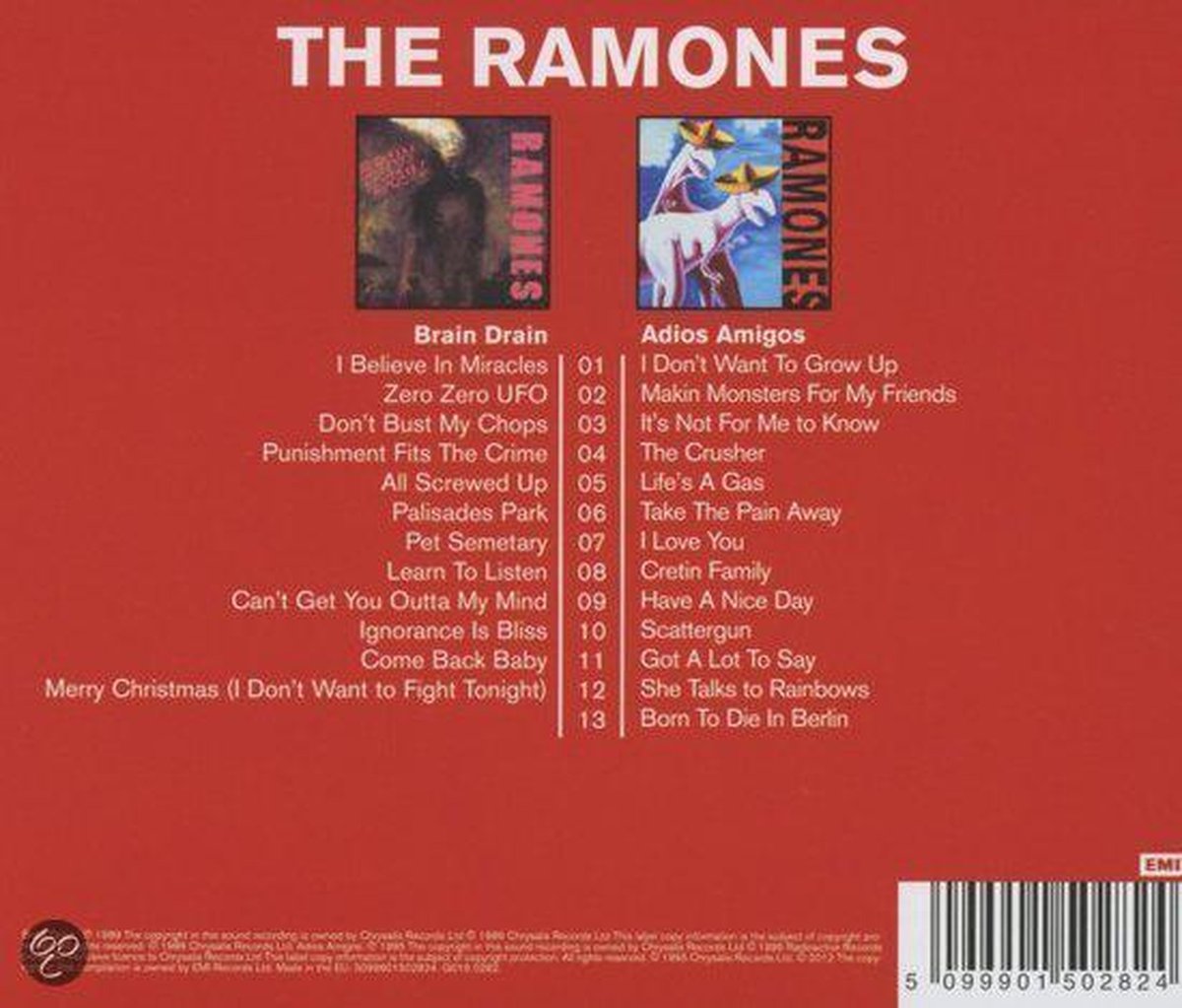 Classic Albums Brain Drain/Adios Amigos, The Ramones CD (album) Muziek