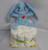 1 laag pampertaart bunny blauw