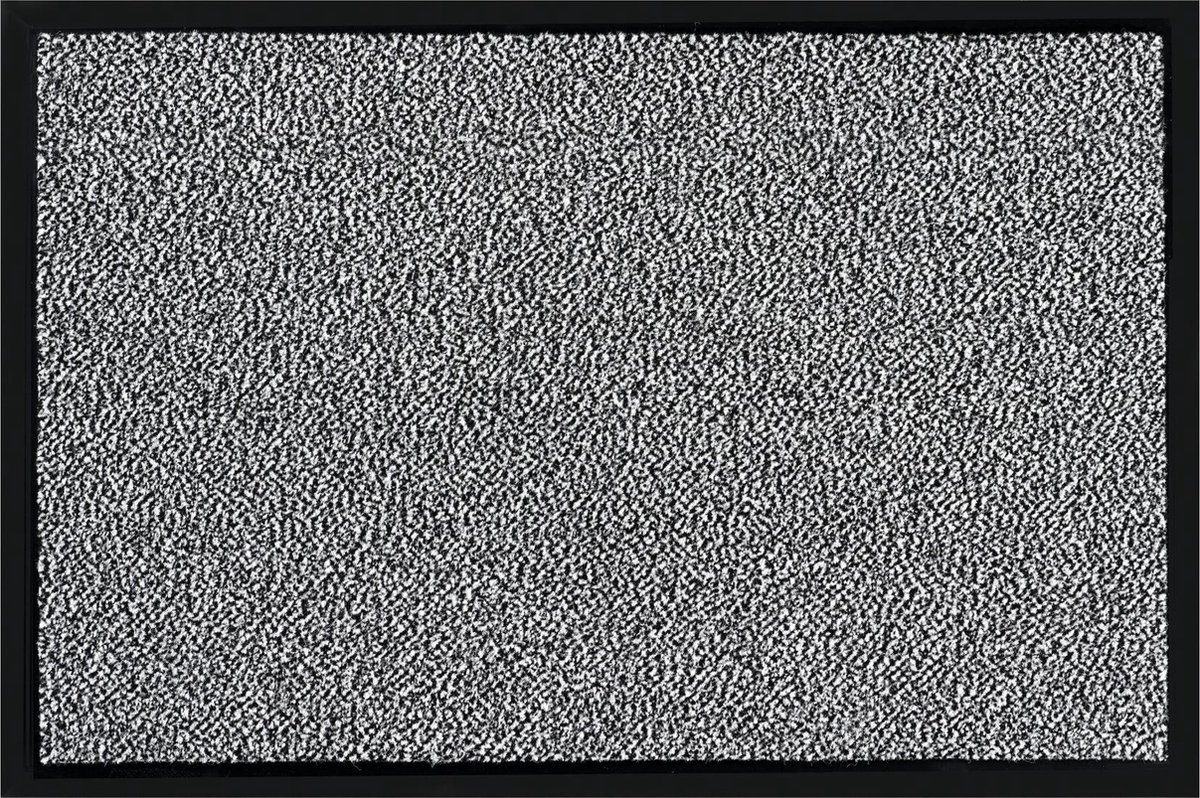 MD Entree - Deurmat - Shannon - Wit/Zwart - Vloerkleed - Met antislip - Wasbaar- Vocht absorberend - Hoge dichtheid 600gr/m2 - 90 x 150 cm