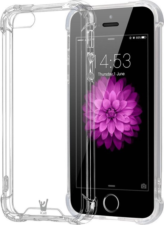 stel voor Martelaar toevoegen iPhone 5 / 5s / SE Hoesje - Anti Shock Proof Siliconen Back Cover Case Hoes  Transparant | bol.com