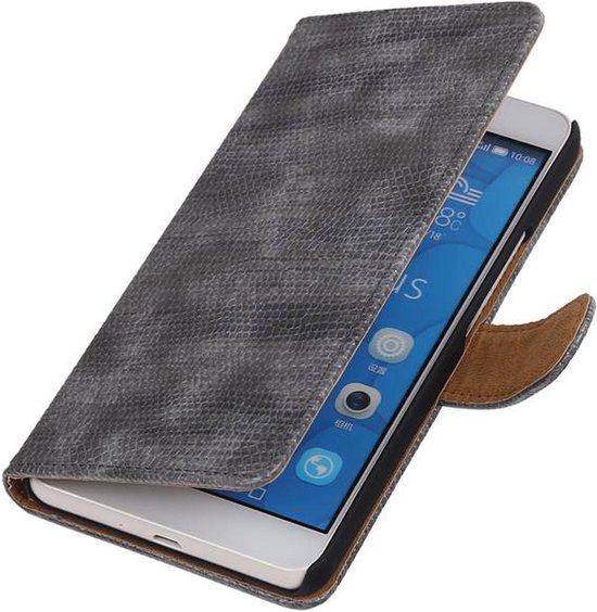 Subjectief Gelijk Aanpassen Huawei Honor 6 Plus Bookstyle Wallet Hoesje Mini Slang Grijs - Cover Case  Hoes | bol.com