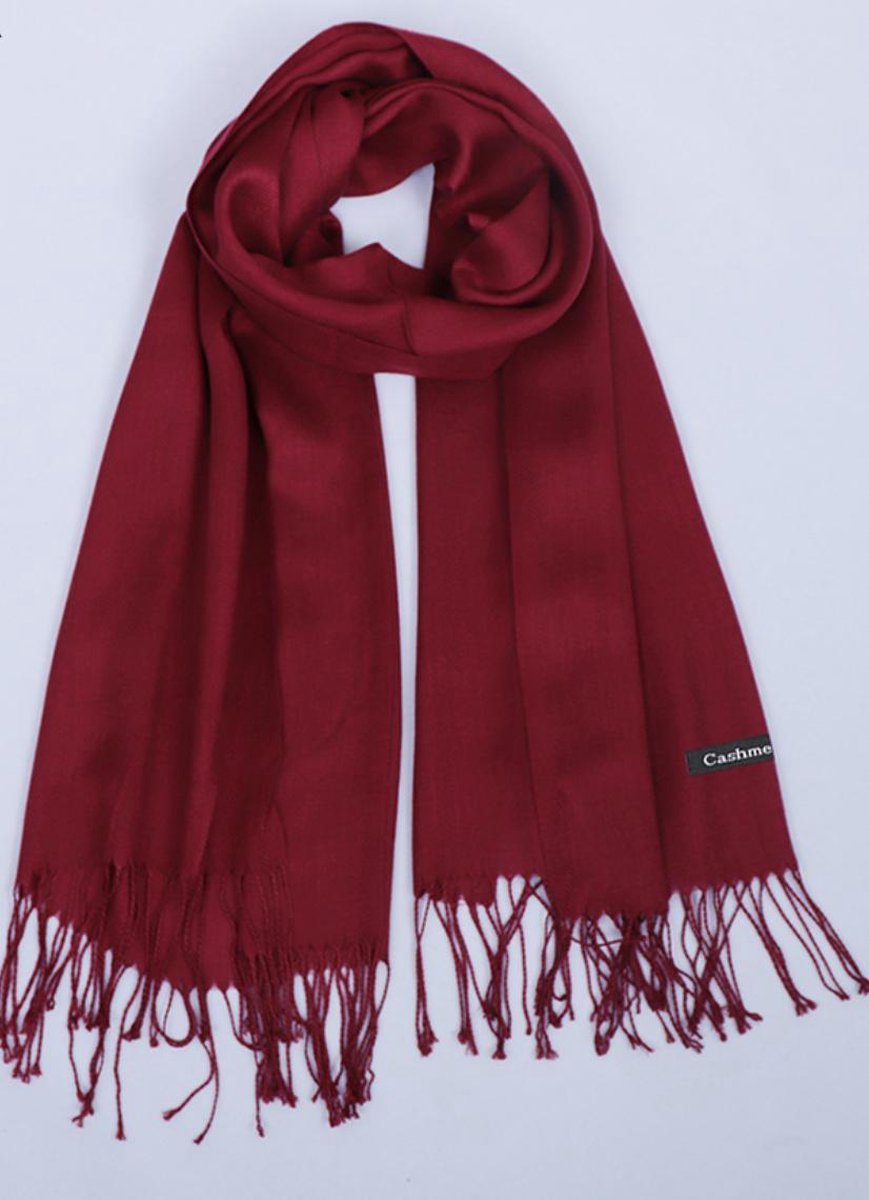 Premium - sjaal - rood - bordeaux - Cashmere - Winter - lente - zomer - Shawl - omslagdoek - dames