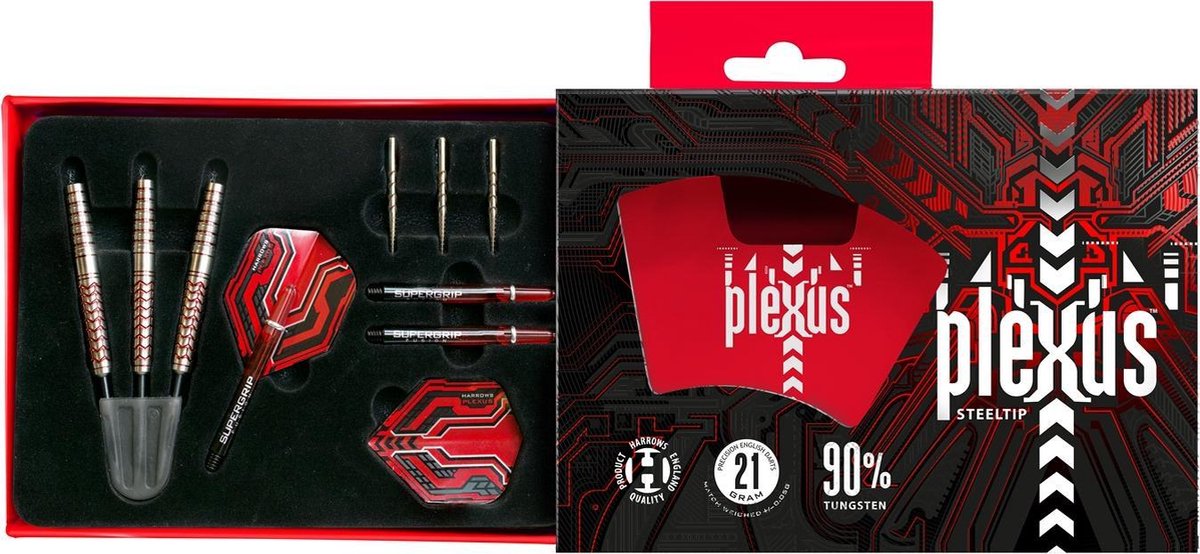 Harrows Steeltip Plexus 90% 21 gram Dartpijlen