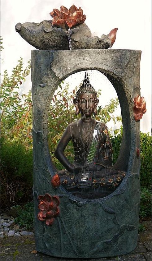Korst Nutteloos Voorwoord XXL Boeddha, Buddha, fontein, waterpartij, 117 cm, waterornament LED |  bol.com