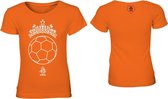 KNVB - Nederlands Elftal - Leeuwinnen T-shirt Meisjes - Tiara Bal - Blanco - Oranje-116-122