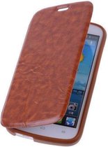 Bestcases Bruin Huawei Ascend G740 TPU Book Case Cover Motief