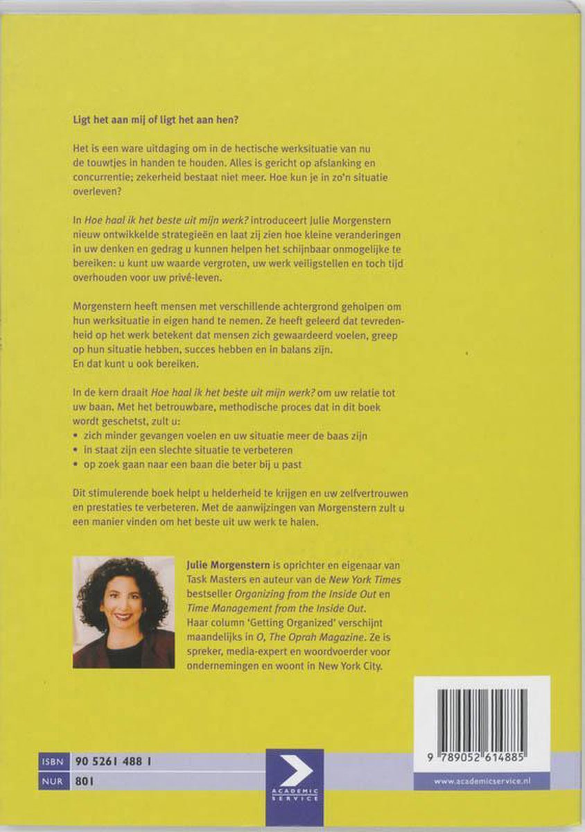 Hoe haal ik het beste uit mijn werk ? - back cover