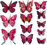 Dubbele donker roze 3D-vlinders