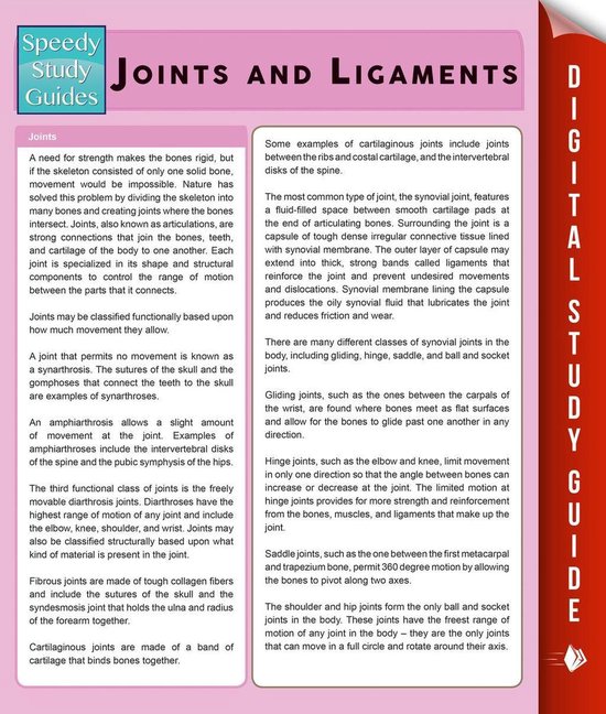 Joints and Ligaments (Speedy Study Guides) - cover
