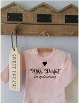 Shirtje roze Mrs Perfect in opleiding | Lange of korte mouw | lichtroze| maat 56-110