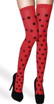 12 stuks: Kousen Lieveheersbeestje - Rood met zwarte stippen