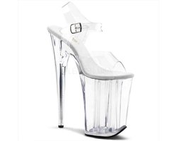 Pleaser - INFINITY-908 Sandaal met enkelband, Paaldans schoenen - Paaldans schoenen - 38 Shoes - Zilverkleurig