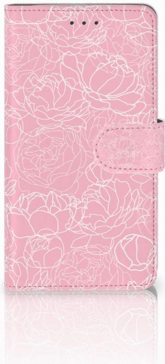 Samsung Galaxy J7 2016 Hoesje White Flowers