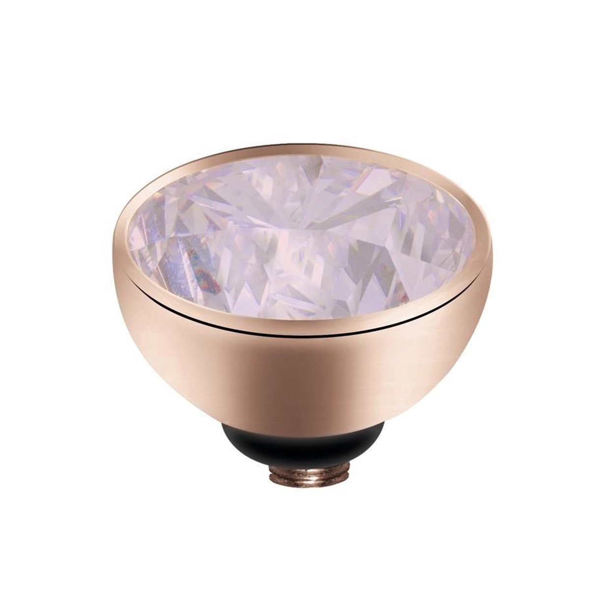 MelanO Twisted Zirkonia Setting Rose Gold/Milk Pink 6mm M01SR-5011-06MM-RG-MPINK