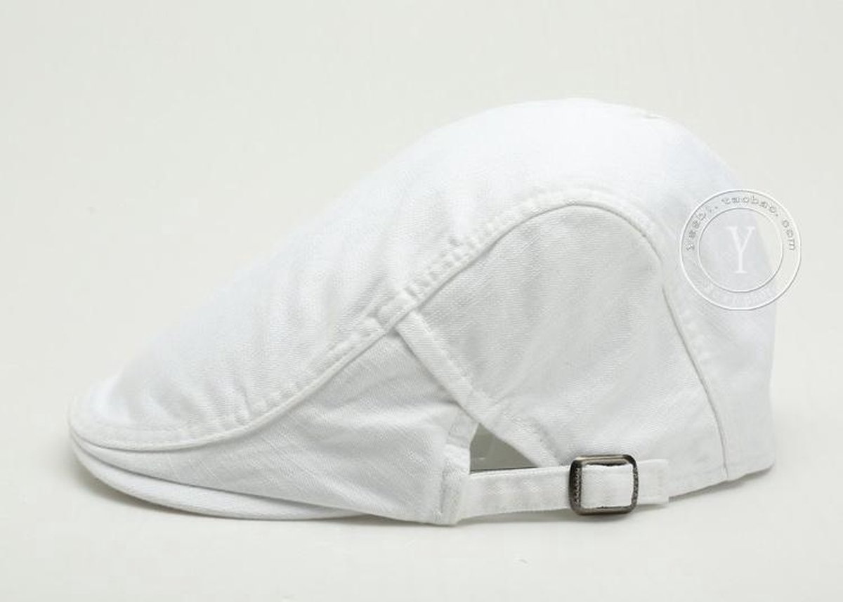 Designer Flat Cap Katoen Heren Platte Pet Wit