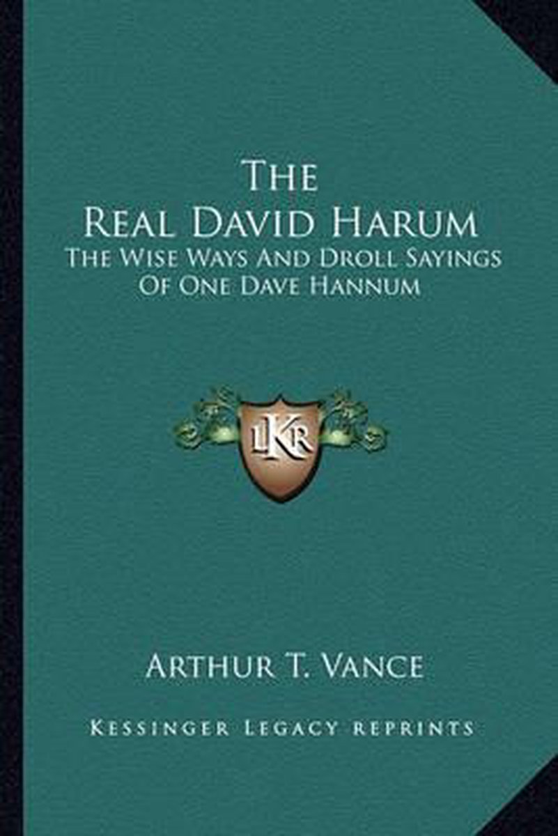 The Real David Harum van Arthur T Vance