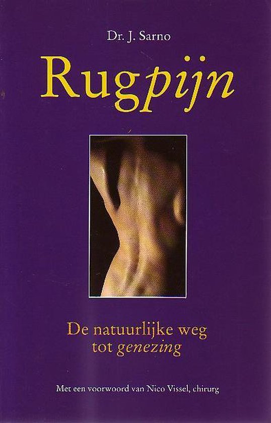 Boekomslag met "Rugpijn" en afbeelding van een rug.