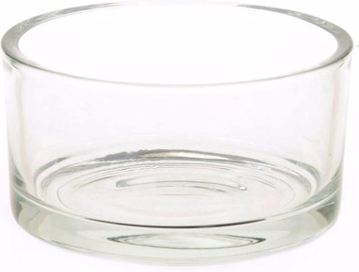 Aan Doorzichtig Kostuum Platte ronde vaas/schaal 15 cm van glas | bol.com