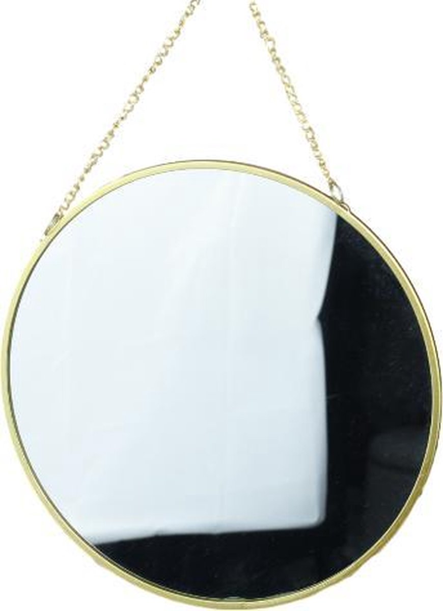 Hang spiegel met metalen ketting Goud - 20 cm | bol.com