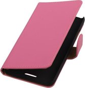 HTC One M8 - Effen Roze Booktype Wallet Hoesje