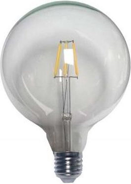 E27 LED lamp | globe gloeilamp G125 | 6W=60W | warmwit filament 2700K dimbaar |