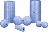 Bluefinity foam roller set - massagerol - massagebal - fitness - zesdelig - duobal - blauw