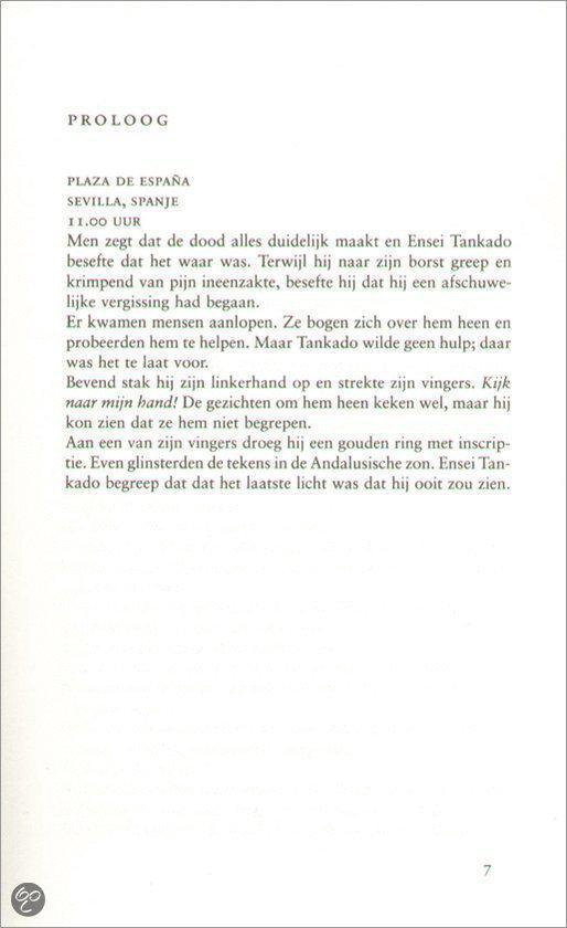 Tekstpagina met 'PROLOOG' bovenaan, gevolgd door een plaatsaanduiding en tekst.