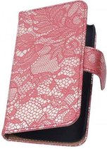 Lace Bookstyle Wallet Case Hoesjes voor Nokia Lumia 830 Rood