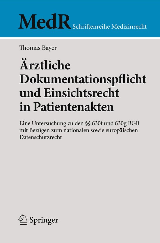 MedR Schriftenreihe Medizinrecht - Ärztliche Dokumentations ... - cover