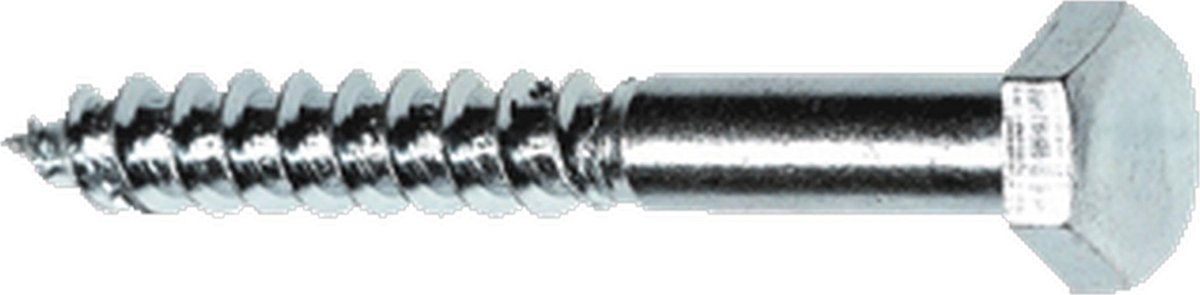 FISP houtdr bt, staal, le 50mm, diam schacht 6mm, verz, norm DIN 571