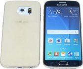 Samsung Galaxy S6 Edge, 0.35mm Ultra Thin Matte Soft Back Skin case Transparant Goud Gold