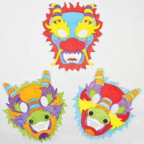 Maskers van Chinese draken om in te kleuren - creatieve knutselpakket voor  kinderen -... | bol.com