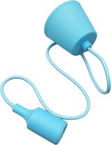 LED lamp DIY | pendel hanglamp - strijkijzer snoer | E27 siliconen fitting | baby blauw
