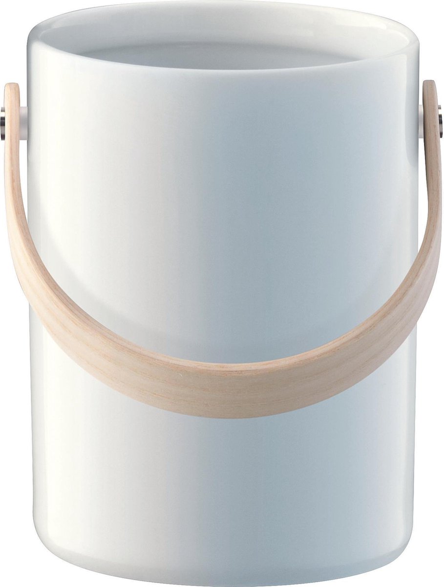L.S.A. Circle Vaas - Incl. Handvat - Porselein - Ø13 x 21,5 cm - Wit