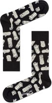 Happy Socks Logs Sokken - Zwart/Wit - Maat 36-40