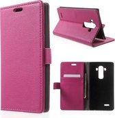 Litchi Wallet Hoesje LG G4 roze