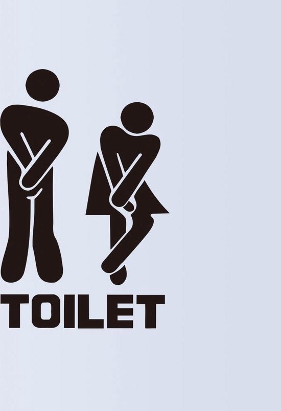 Deursticker Toilet - Muursticker Decoratie - WC Sticker