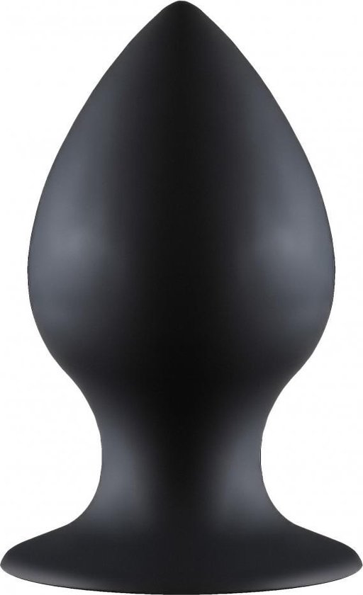 Lola Toys - BackDoor Black Edition - Thick Anal Plug - Dikke grote ronde buttplug met zuignap - Anaalplug - M - 9.5cm x 4.7cm - Zwart