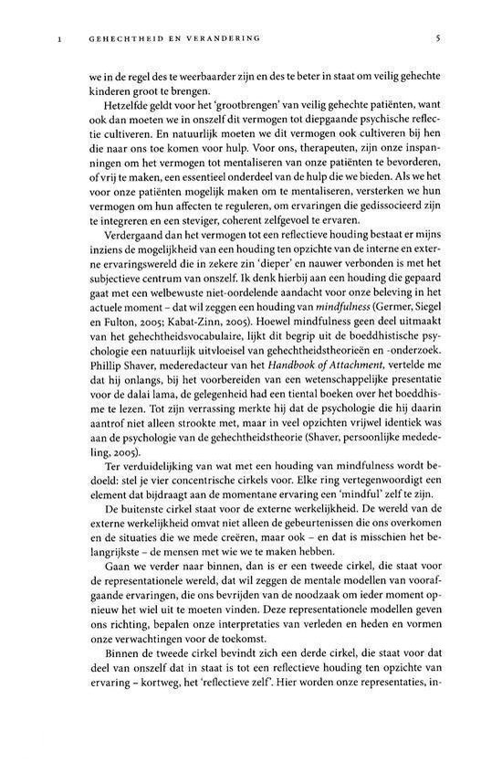 Pagina met tekst over gehechtheid en mindfulness.