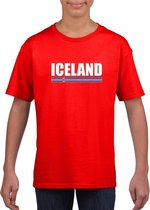 Rood IJsland supporter t-shirt voor kinderen 122/128