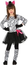 Dierenpak zebra verkleedjurkje voor meisjes - carnavalskleding/outfit zebra 5-6 jaar (110-116)